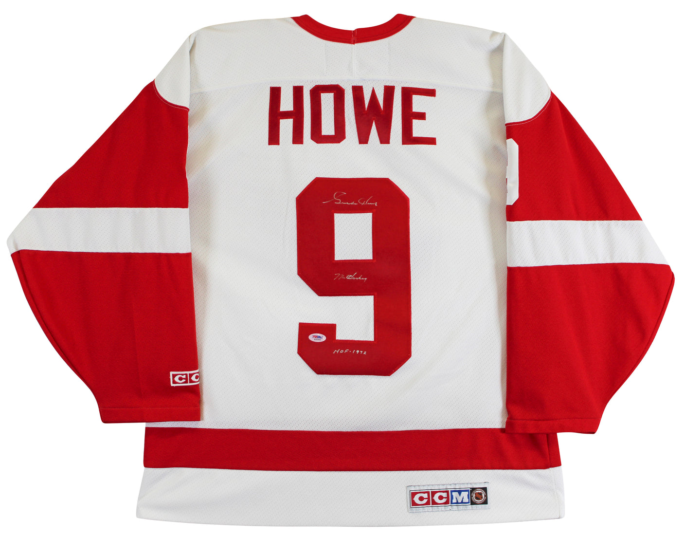 Red Wings Gordie Howe "Mr. Hockey, HOF 1972" Signed White CCM Jersey PSA #S32466