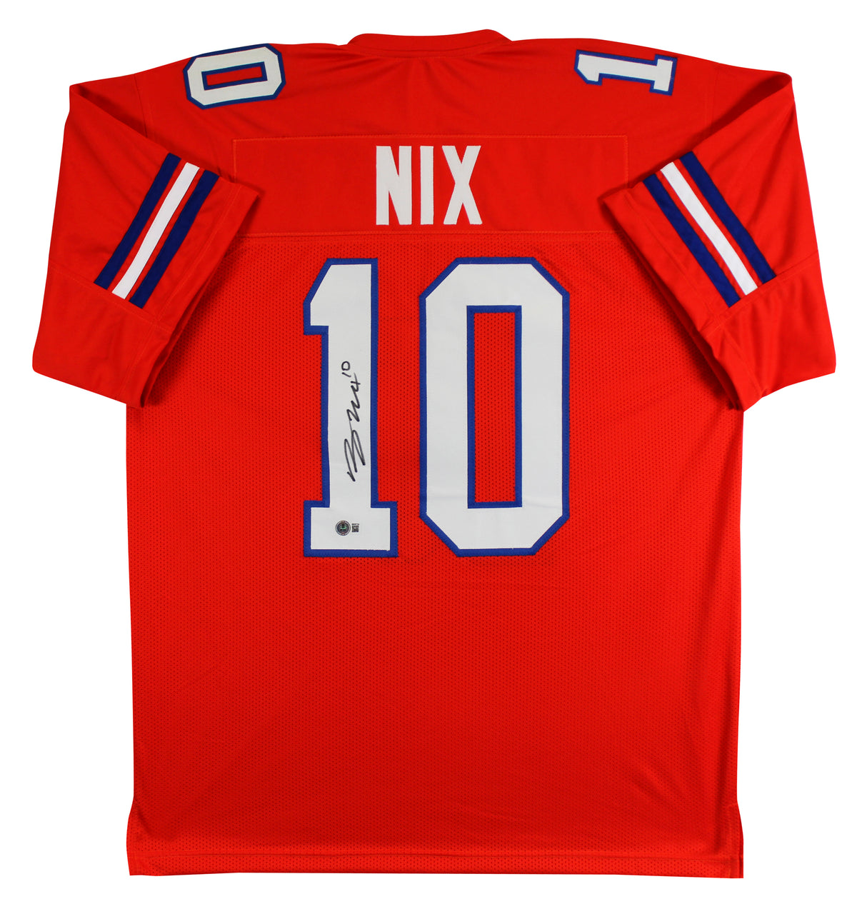 Bo Nix Authentic Signed Orange Throwback Pro Style Jersey BAS Witnessed
