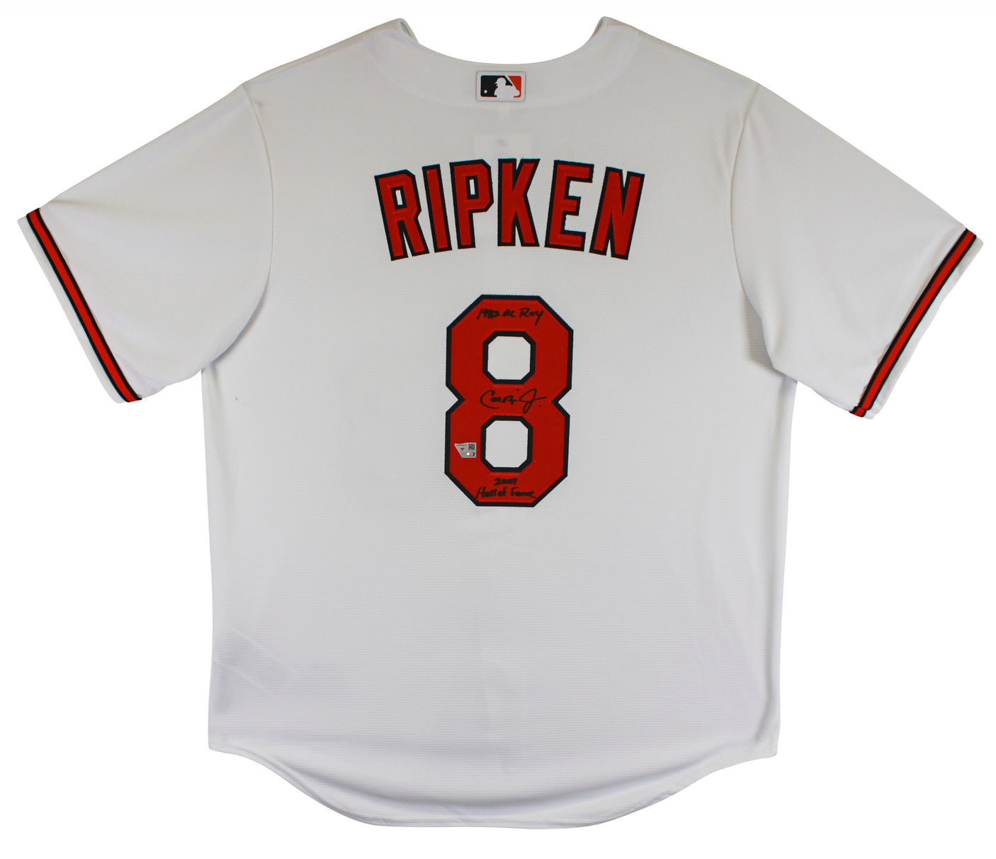 Orioles Cal Ripken Jr. "HOF 07, 1982 ROY" Signed White Nike Jersey Fanatics