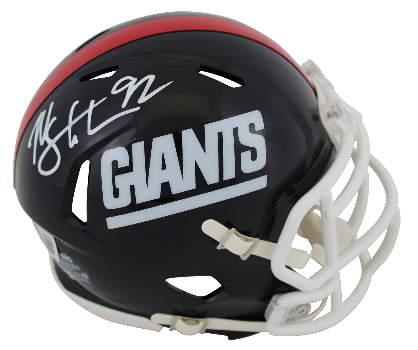 Giants Michael Strahan Signed 1981-99 TB Speed Mini Helmet W/ Case BAS Witnessed