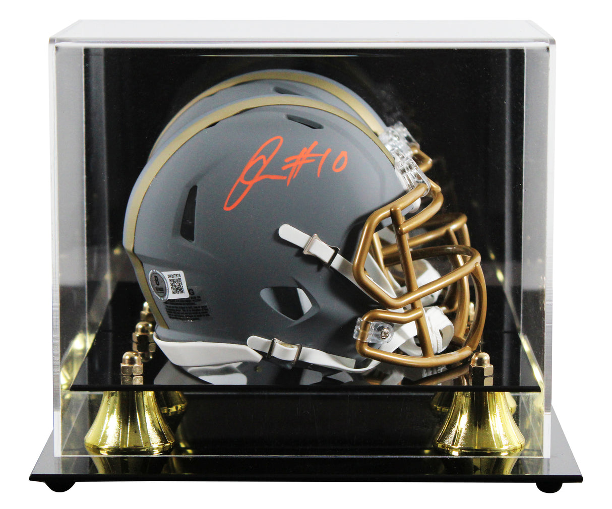 Browns Quinshon Judkins Signed Slate Speed Mini Helmet W/ Case BAS Witnessed