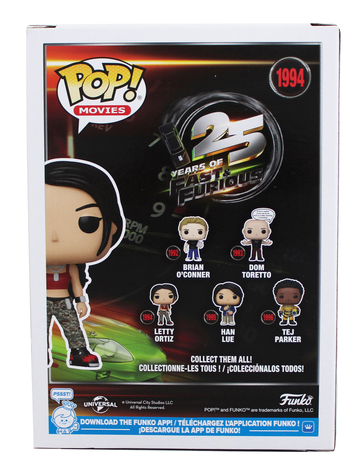 Michelle Rodriguez Fast & Furious Signed Letty Ortiz #1994 Funko Pop Figure BAS
