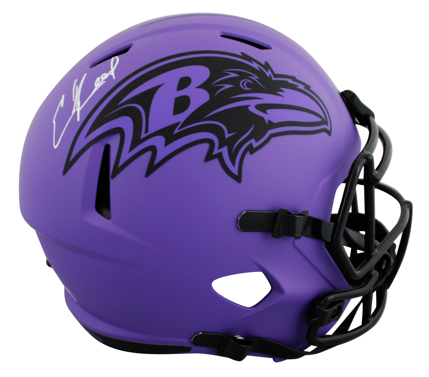 Ravens Ed Reed Signed Rave Full Size Speed Rep Helmet W/ Case BAS Witnessed