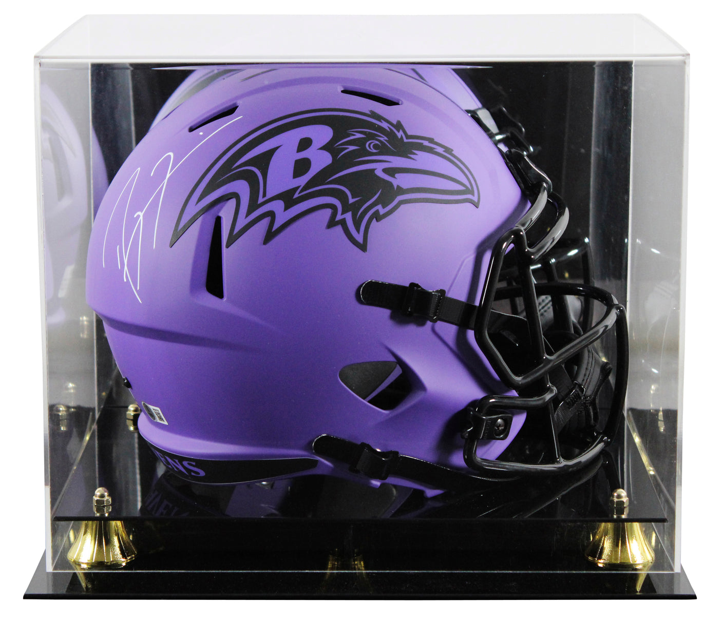 Ravens Ray Lewis Signed Rave Full Size Speed Rep Helmet W/ Case BAS Witnessed