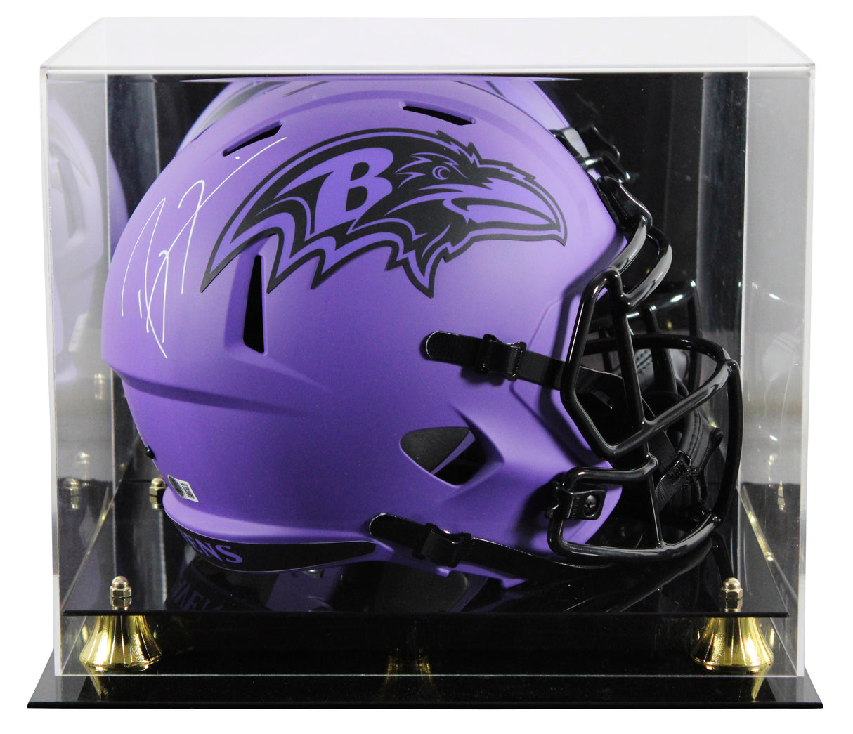 Ravens Ray Lewis Signed Rave Full Size Speed Rep Helmet W/ Case BAS Witnessed