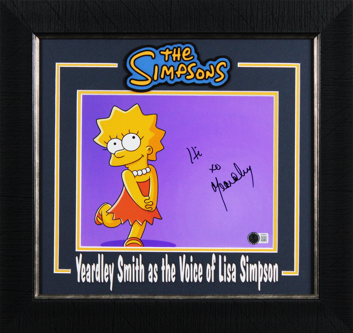 Yeardley Smith The Simpsons Authentic Signed 8x10 Framed Photo BAS #BT04819