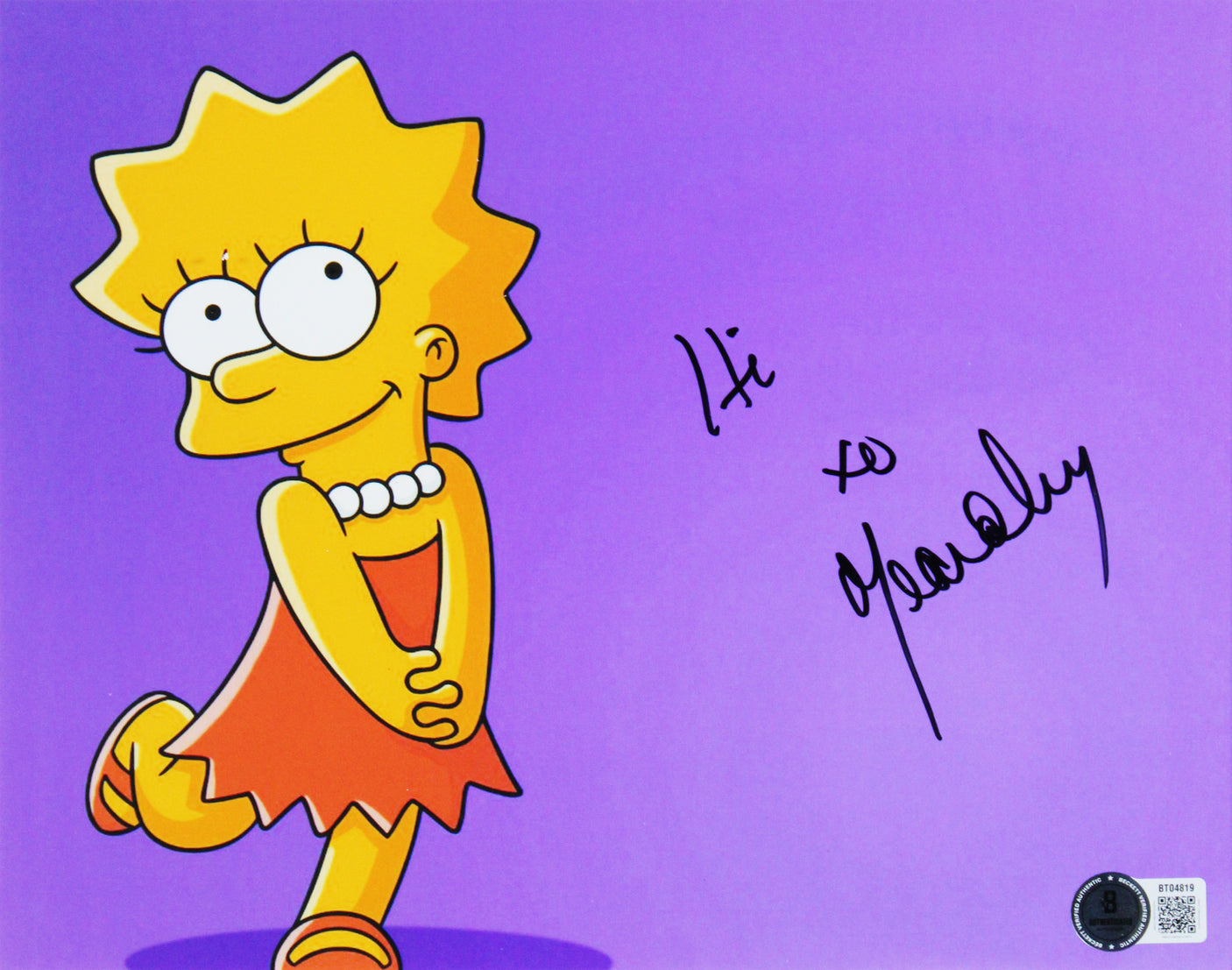 Yeardley Smith The Simpsons Authentic Signed 8x10 Framed Photo BAS #BT04819