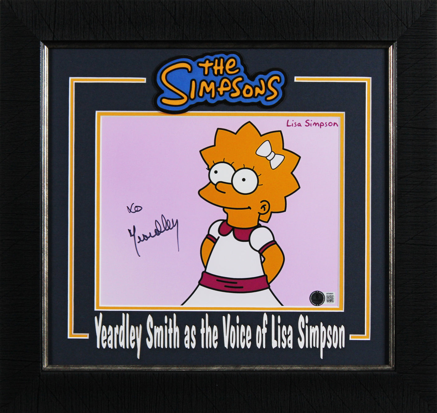 Yeardley Smith The Simpsons Authentic Signed 8x10 Framed Photo BAS #BT04841