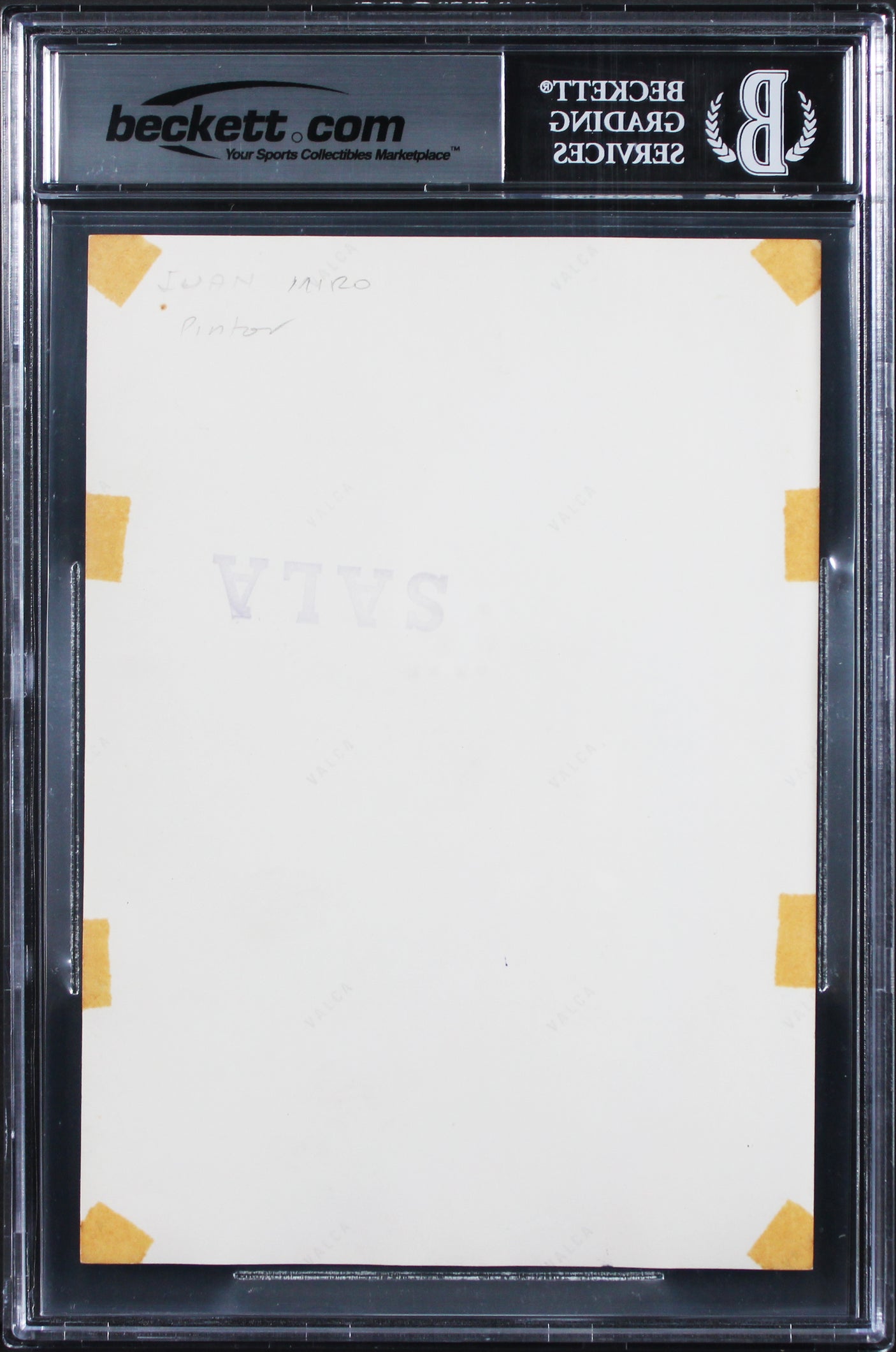 Joan Miro Authentic Signed 5x7 Black & White Photo Auto Graded NM-MT 8 BAS Slab