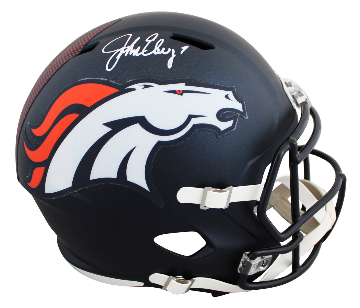 Broncos John Elway Signed Full Size Speed Rep Helmet W/ Case BAS Witnessed