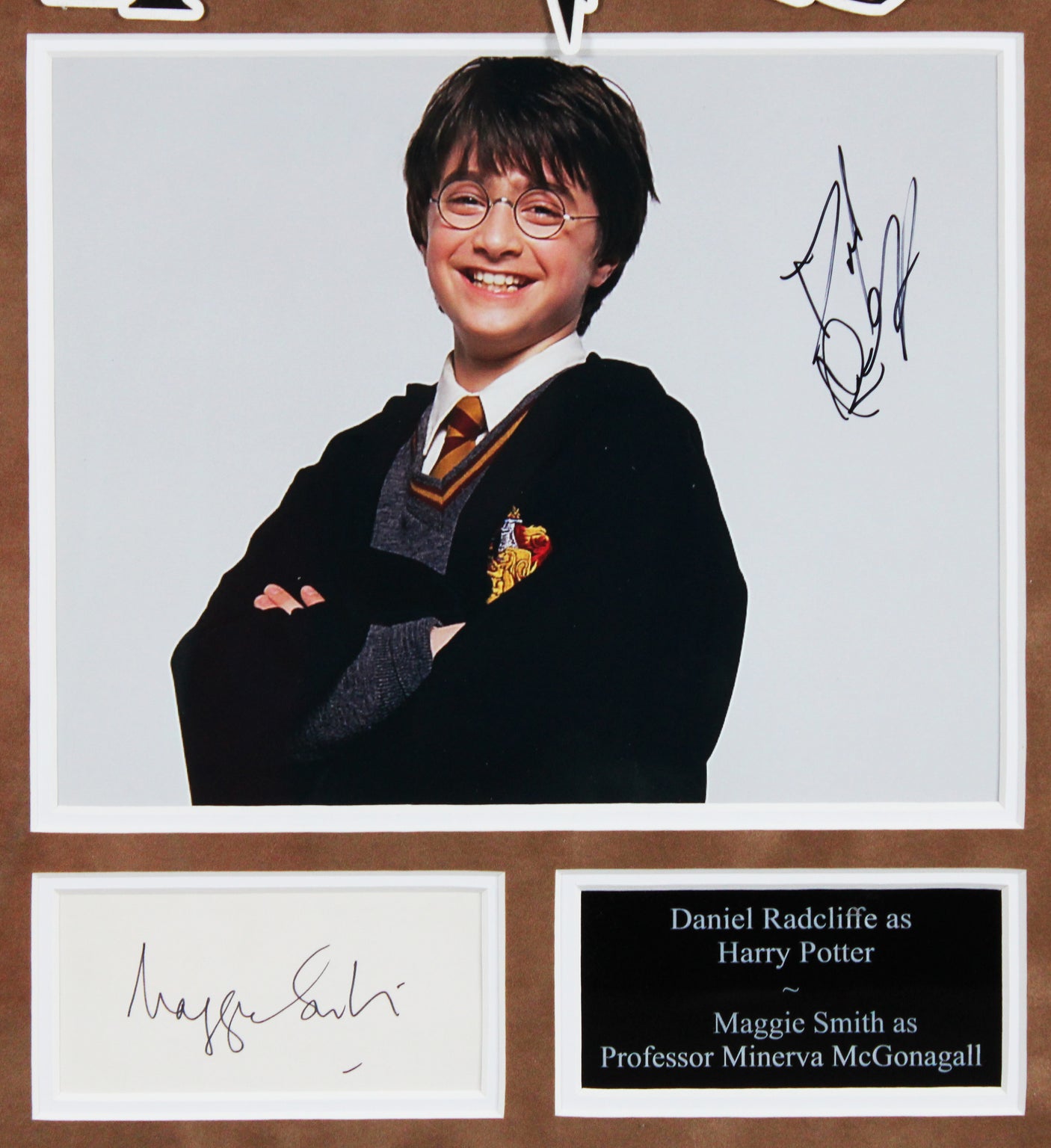 Daniel Radcliffe & Maggie Smith Harry Potter Signed Framed Display BAS #AE09587