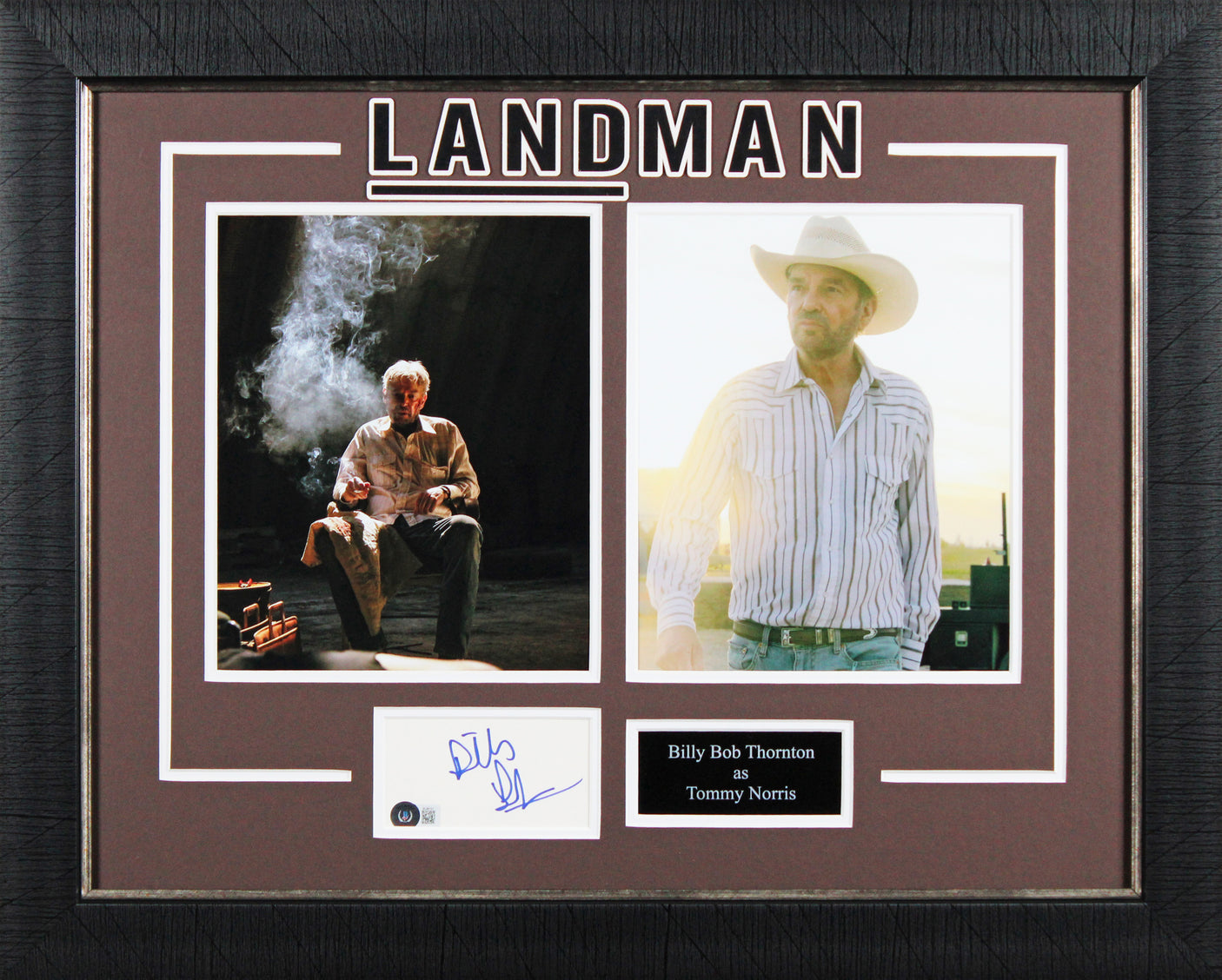 Billy Bob Thornton Landman Authentic Signed & Framed 3x5 Index Card BAS #BL98151