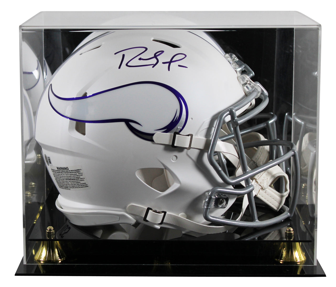 Vikings Randy Moss Signed 2024 On-Field Alt F/S Speed Proline Helmet W/ Case BAS