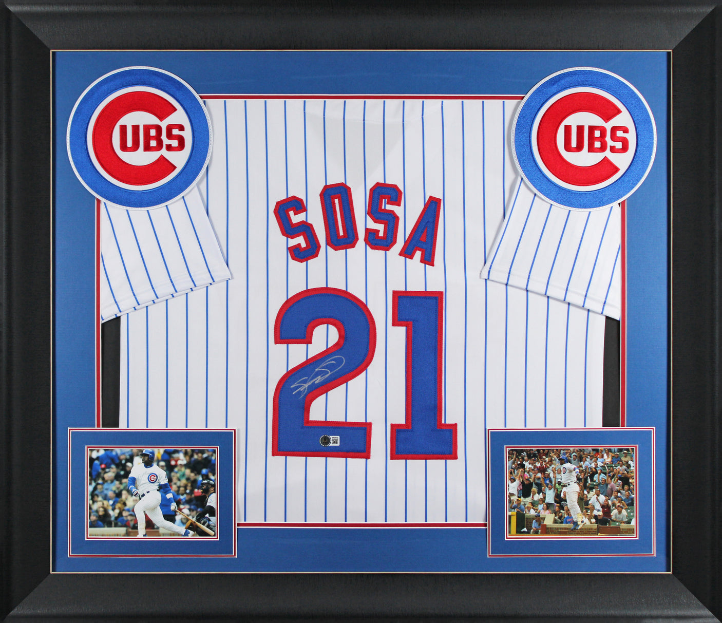Sammy Sosa Authentic Signed White Pinstripe Pro Style Framed Jersey BAS Witness