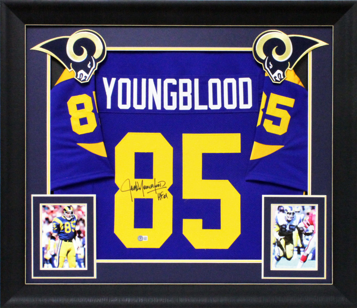 Jack Youngblood "HOF 01" Authentic Signed Blue Pro Style Framed Jersey BAS