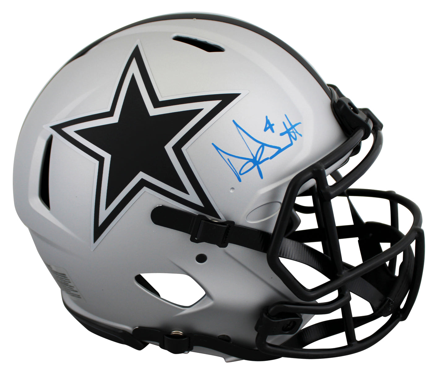 Cowboys Dak Prescott Signed Rave Full Size Speed Proline Helmet BAS Witnessed