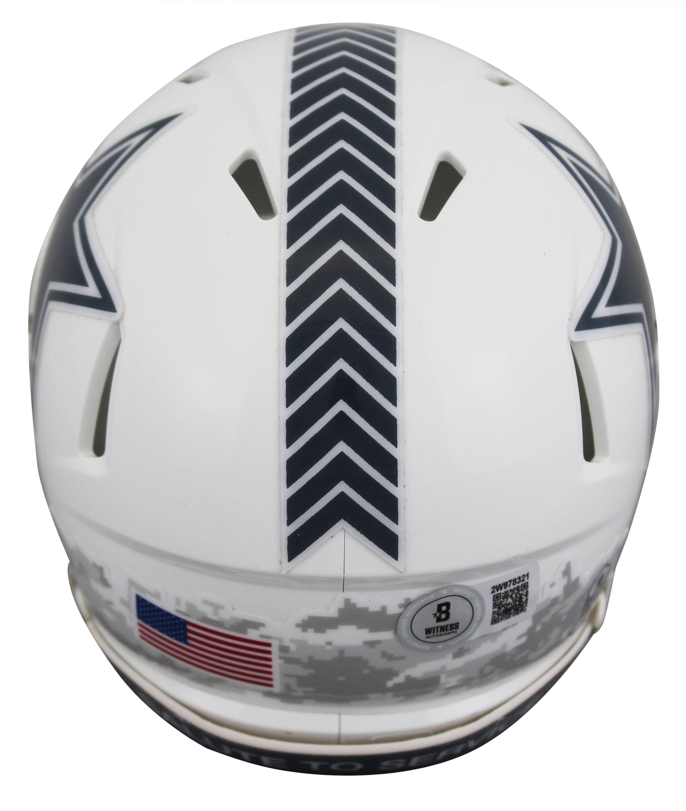 Cowboys Dak Prescott Signed Salute To Service III Speed Mini Helmet BAS Witness