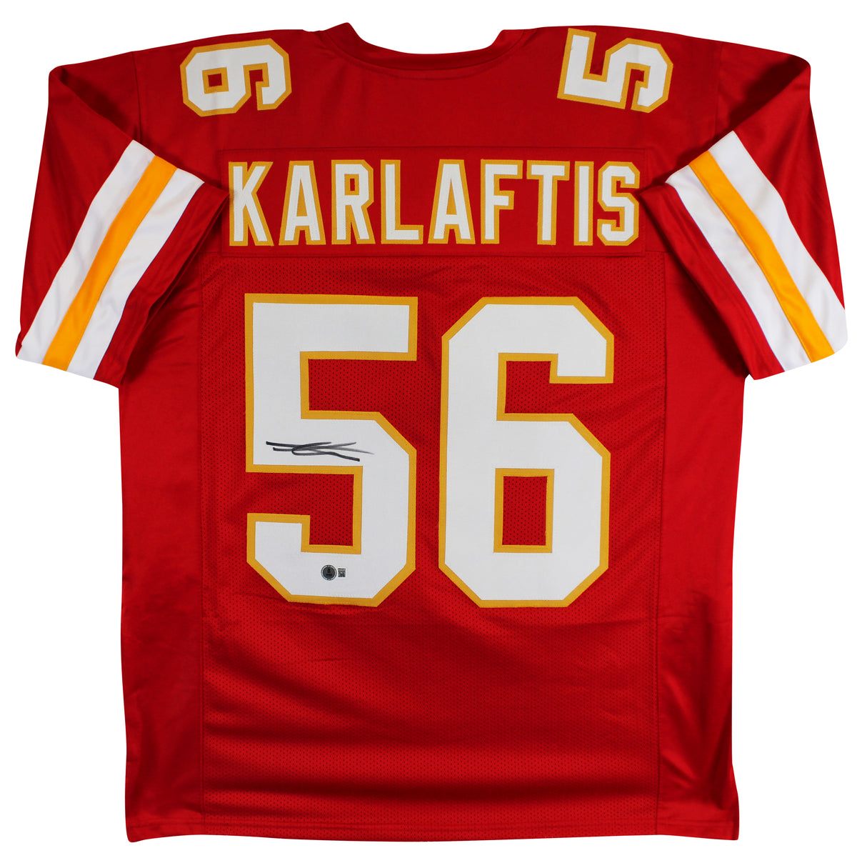 George Karlaftis Authentic Signed Red Pro Style Jersey Autographed BAS Witnessed