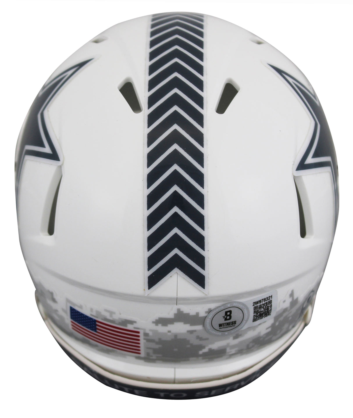 Cowboys Dak Prescott Signed Salute To Service III Speed Mini Helmet BAS Witness