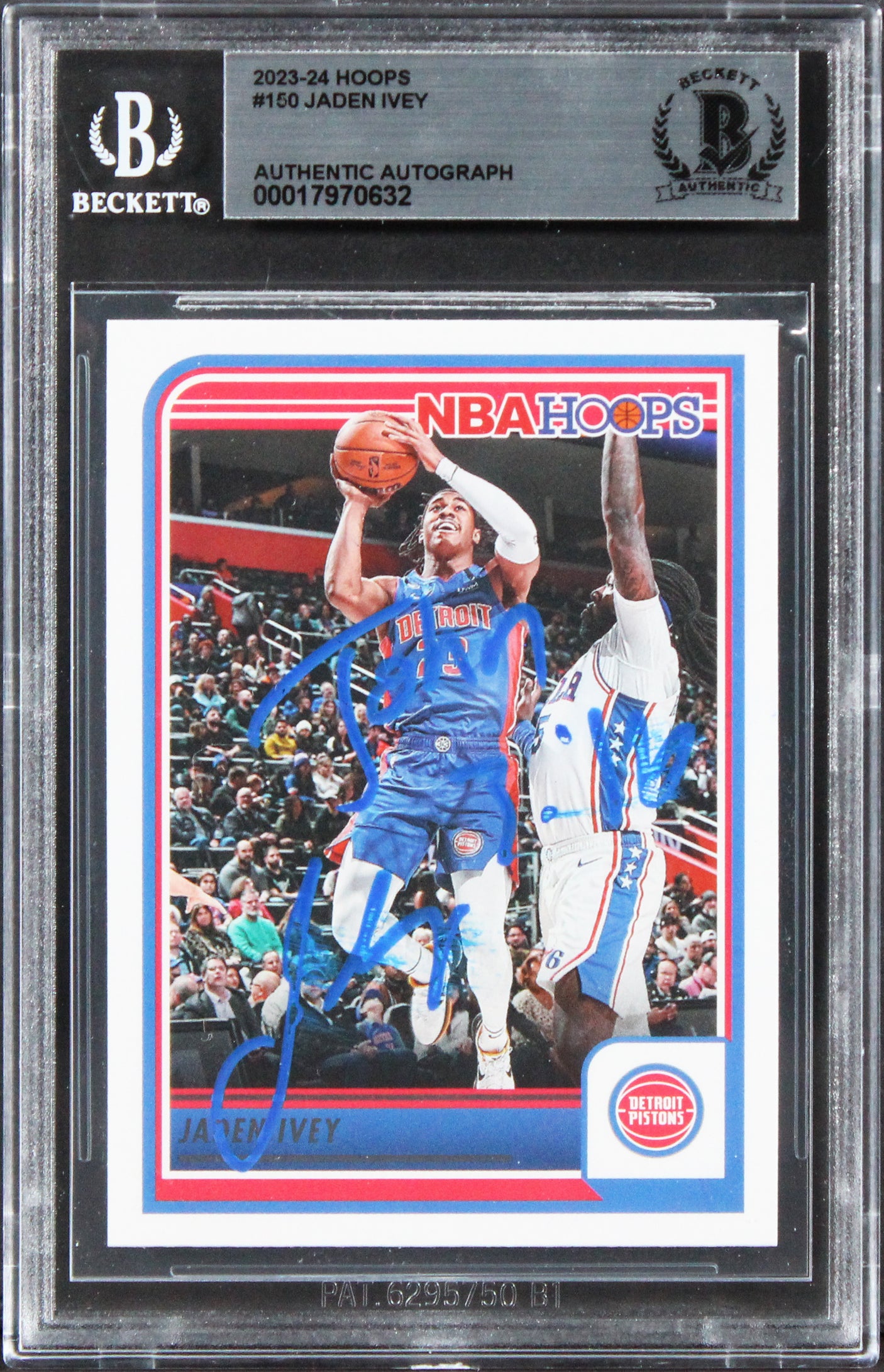 Pistons Jaden Ivey Authentic Signed 2023 Hoops #150 Card BAS Slabbed