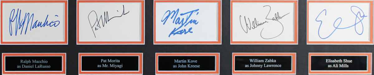The Karate Kid (5) Morita, Macchio, Zabka, Shue & Kove Signed Framed Display BAS