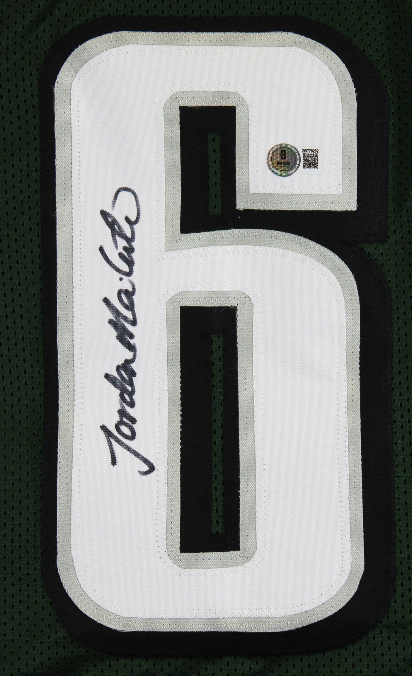 Jordan Mailata Authentic Signed Green Pro Style Jersey Autographed BAS Witnessed