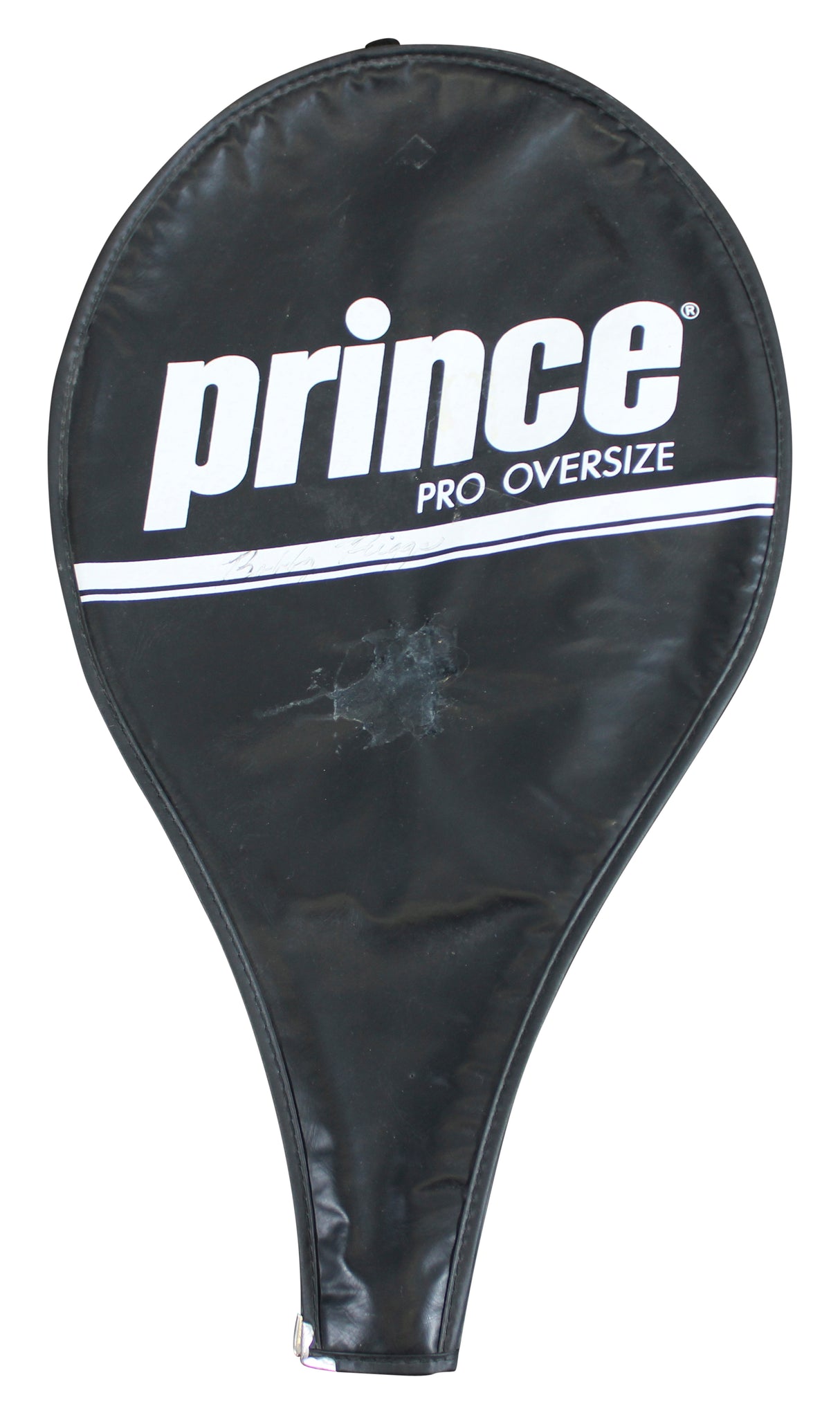 Bobby Riggs 2x Signed Match Used Penn Prince Pro Oversize Racket & Cover BAS