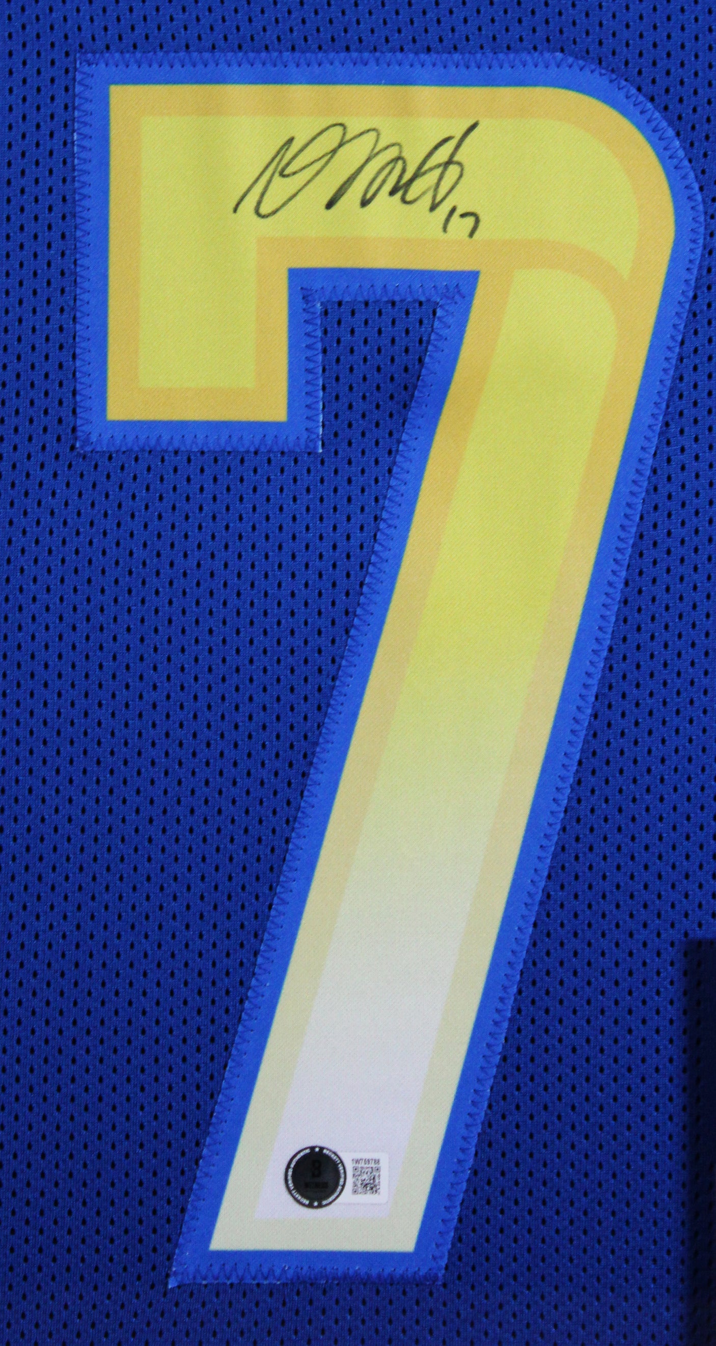 Davante Adams Authentic Signed Blue Pro Style Framed Jersey BAS Witnessed