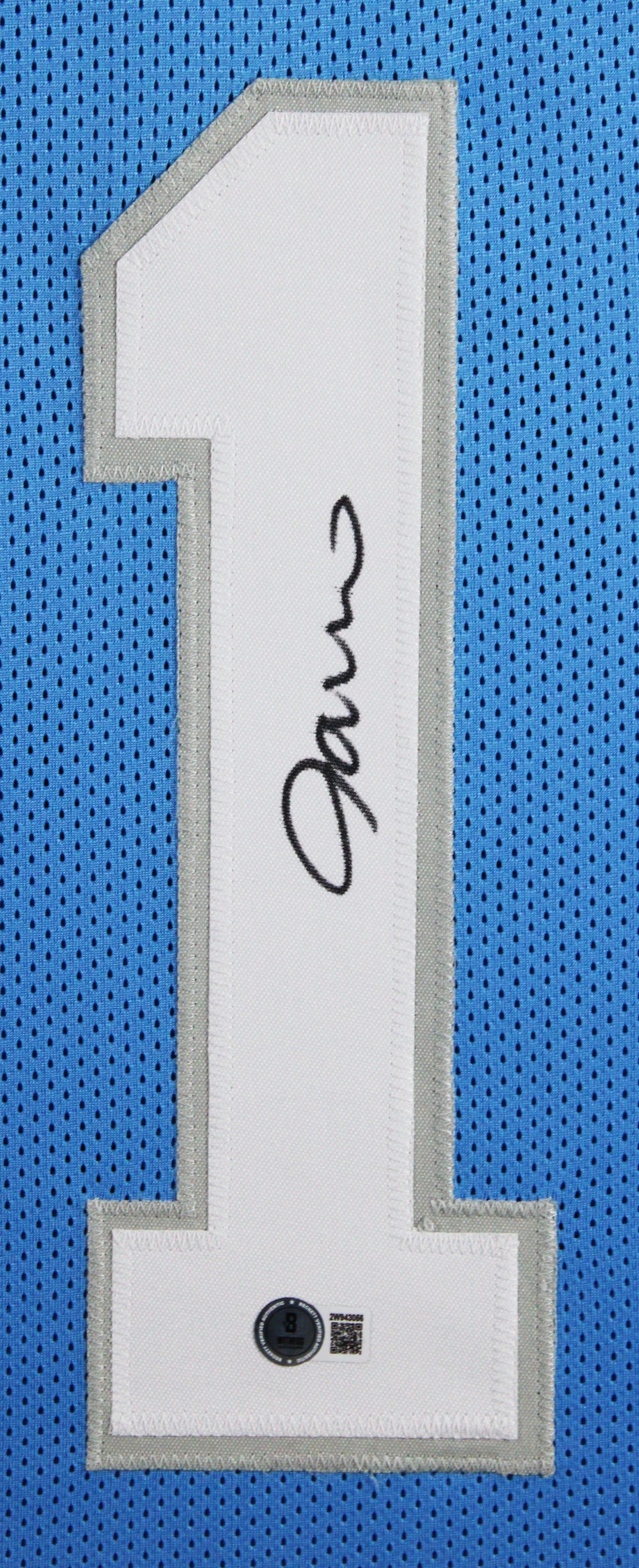 Jameson Williams Authentic Signed Blue Pro Style Framed Jersey BAS Witnessed 3