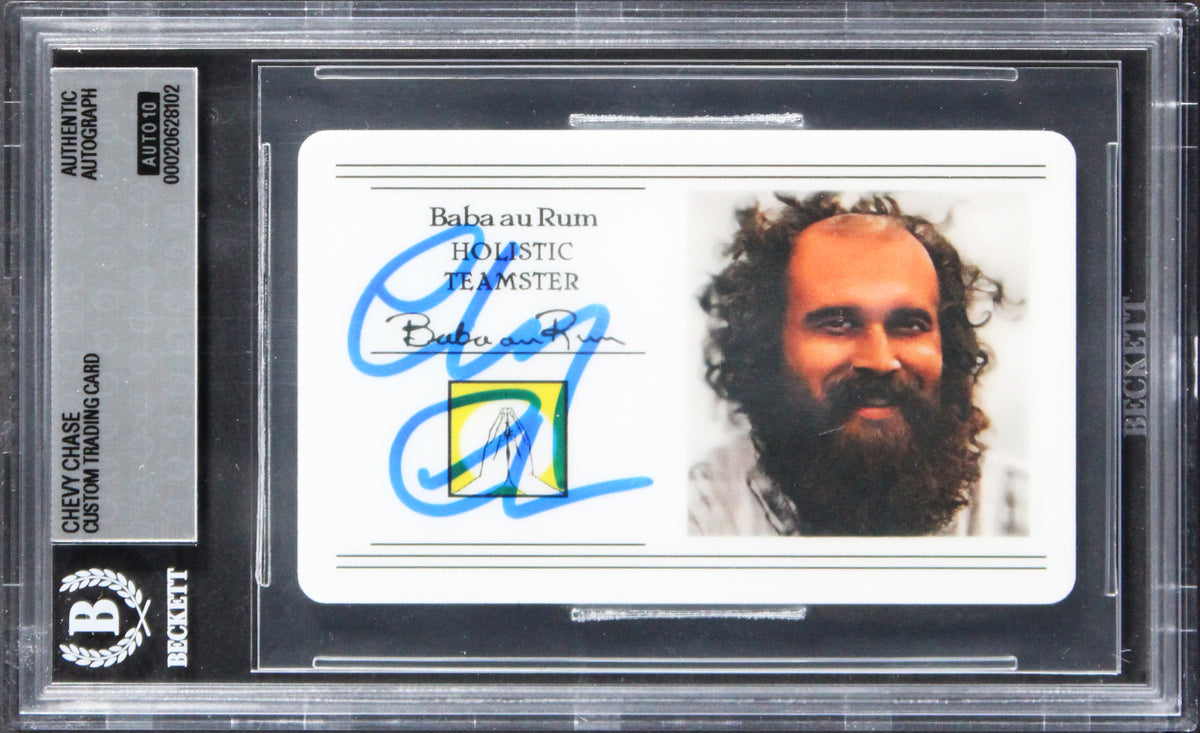 Chevy Chase Fletch Signed Custom Trading Card Auto Grade Gem Mint 10 BAS Slabbed