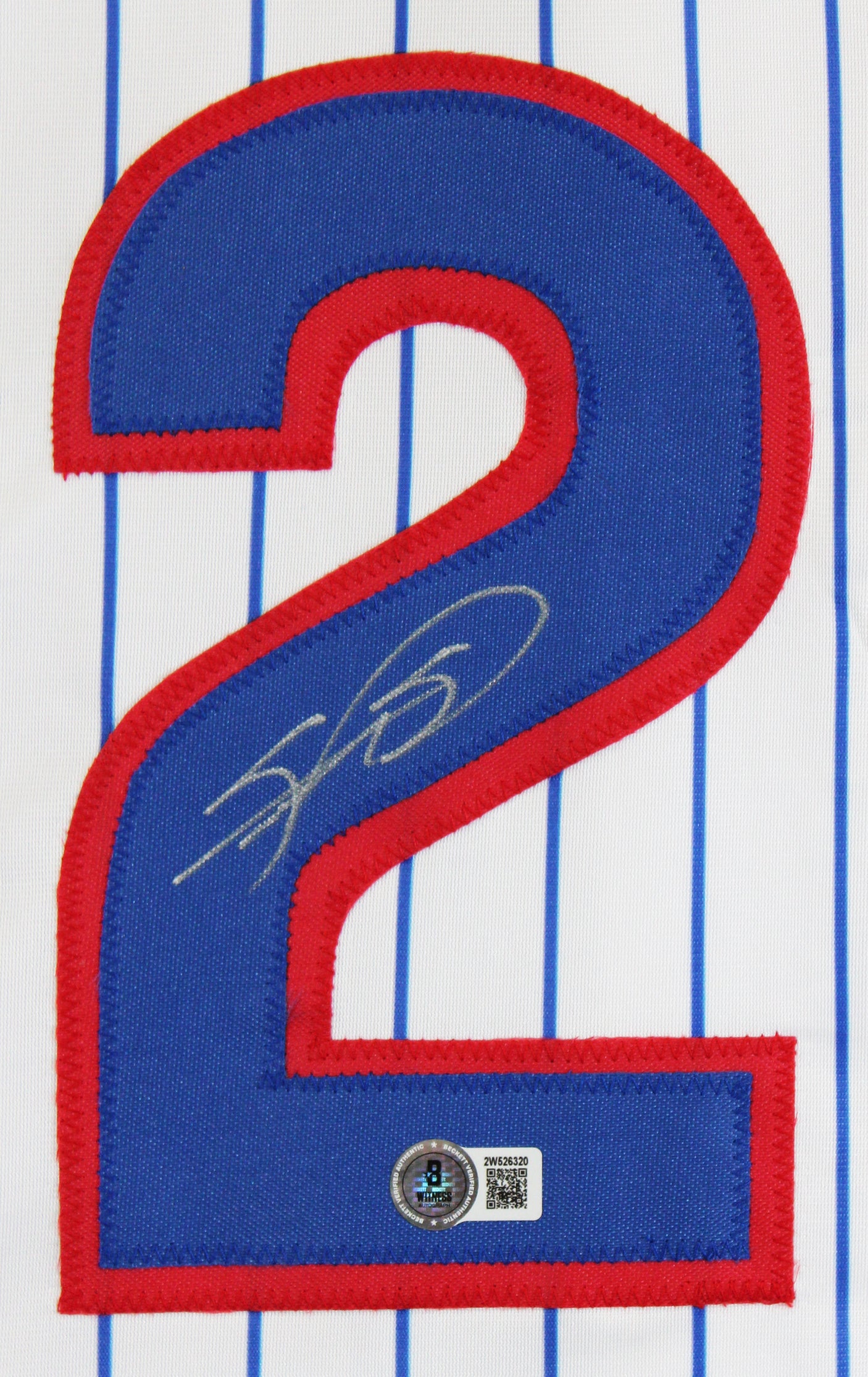 Sammy Sosa Authentic Signed White Pinstripe Pro Style Jersey BAS Witnessed