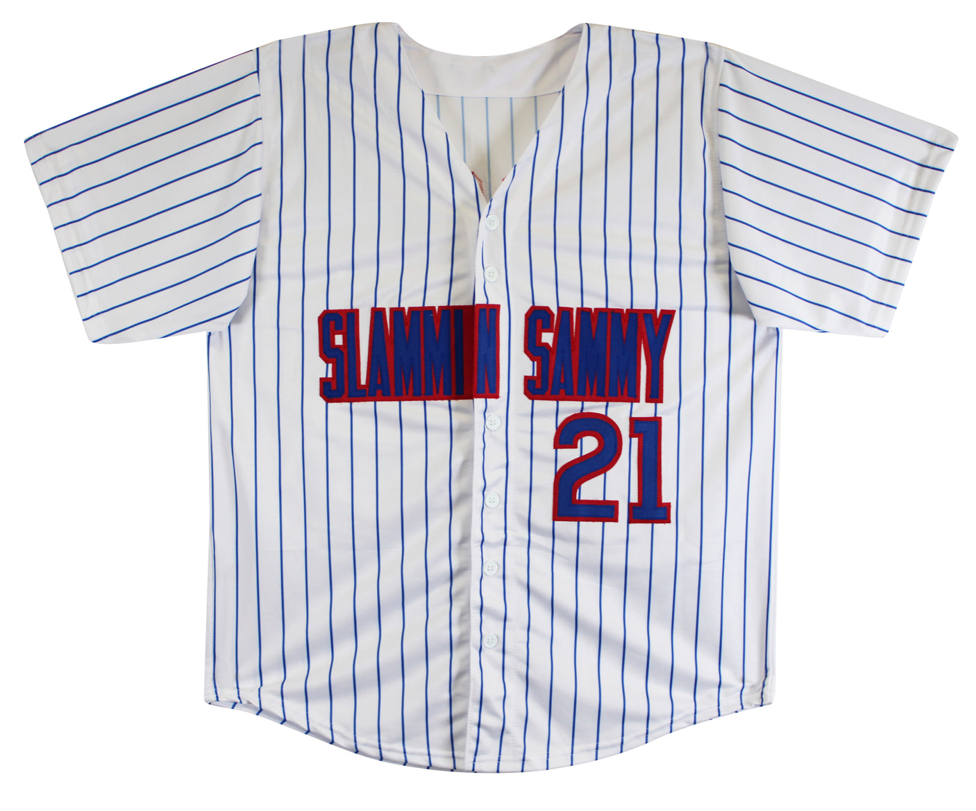 Sammy Sosa Authentic Signed White Pinstripe Pro Style Jersey BAS Witnessed