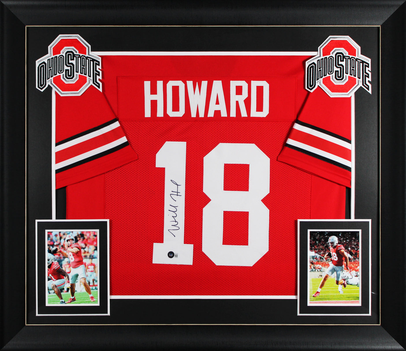 Ohio State Will Howard Authentic Signed Red Pro Style Framed Jersey BAS Witness