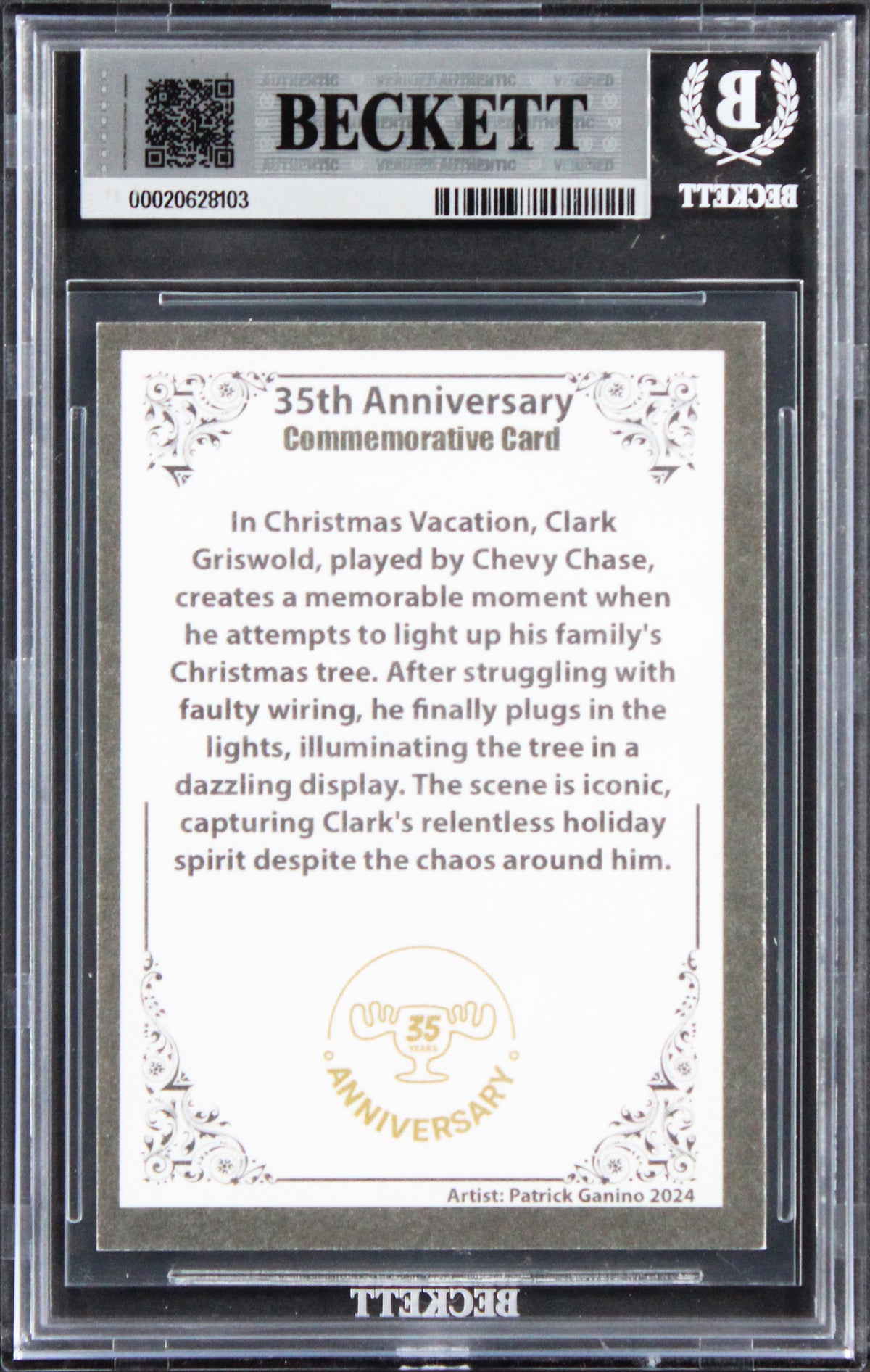 Chevy Chase Christmas Vacation Signed Custom Trading Card Auto 10! BAS Slabbed