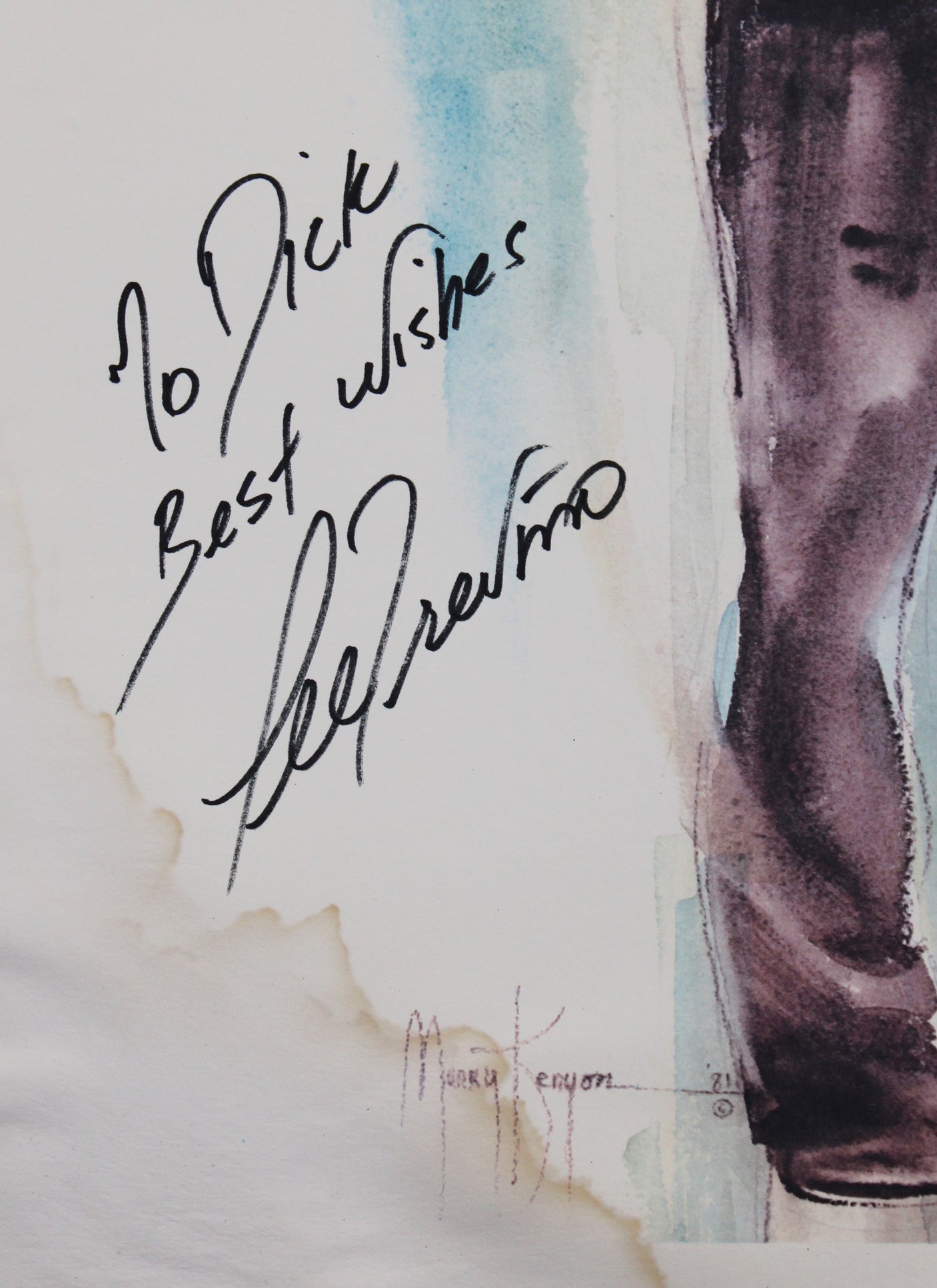 Lee Trevino & Ann Manry Kenyon Authentic Signed 18x22 Lithograph BAS #AE13999