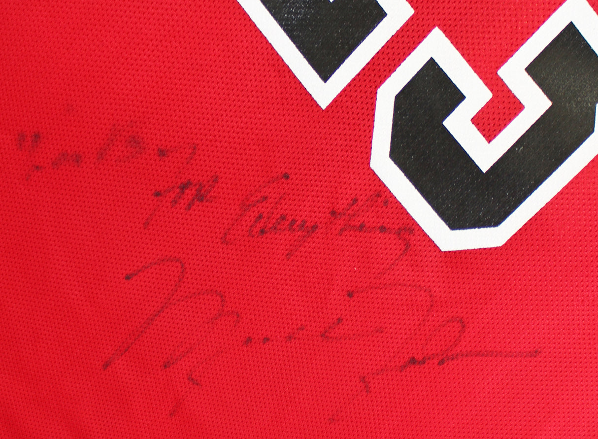 Bulls Michael Jordan "Thanks For Everything" Signed Red Champion Jersey BAS LOA