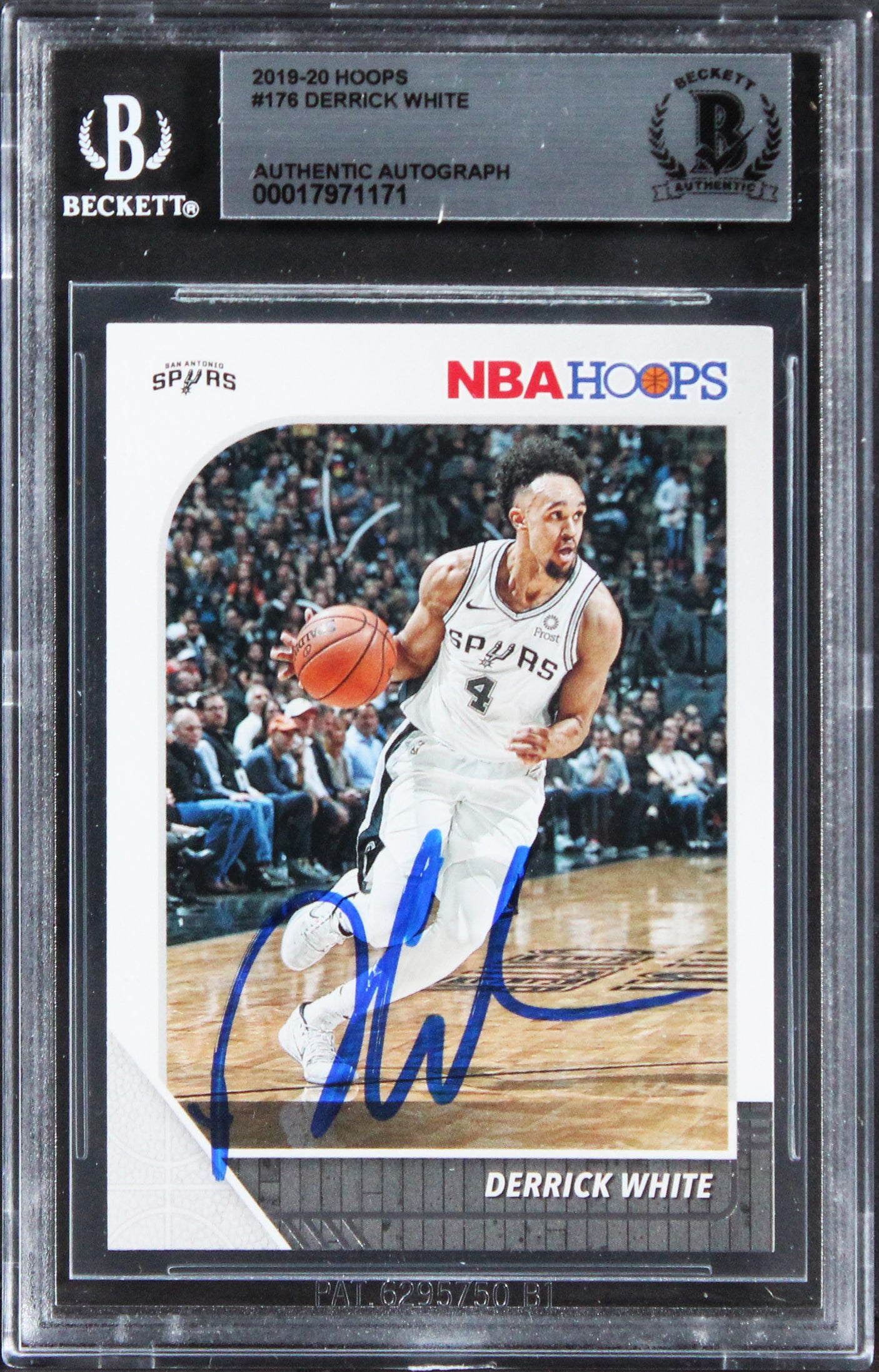 Spurs Derrick White Authentic Signed 2019 Hoops #176 Card BAS Slabbed