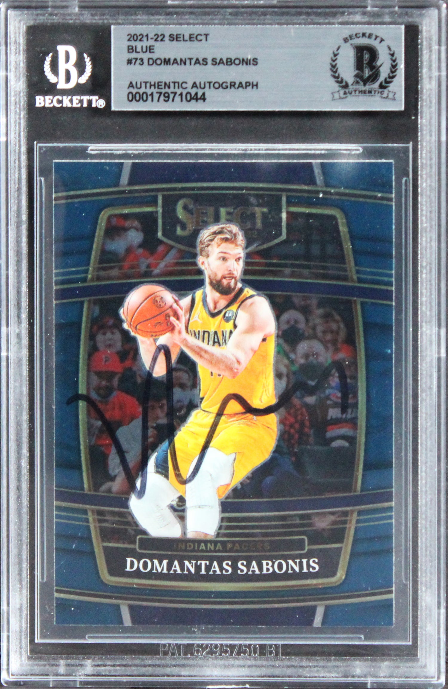 Pacers Domantas Sabonis Authentic Signed 2021 Select Blue #73 Card BAS Slabbed