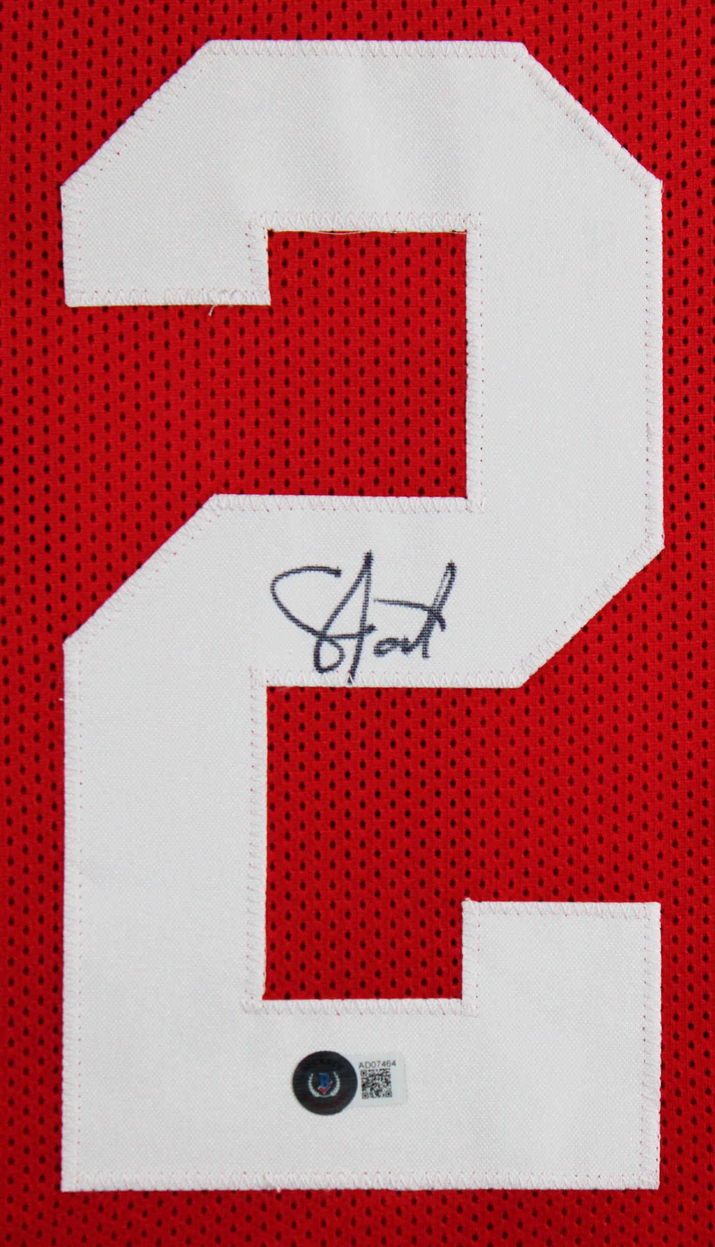 Upton Stout Authentic Signed Red Pro Style Framed Jersey Autographed BAS