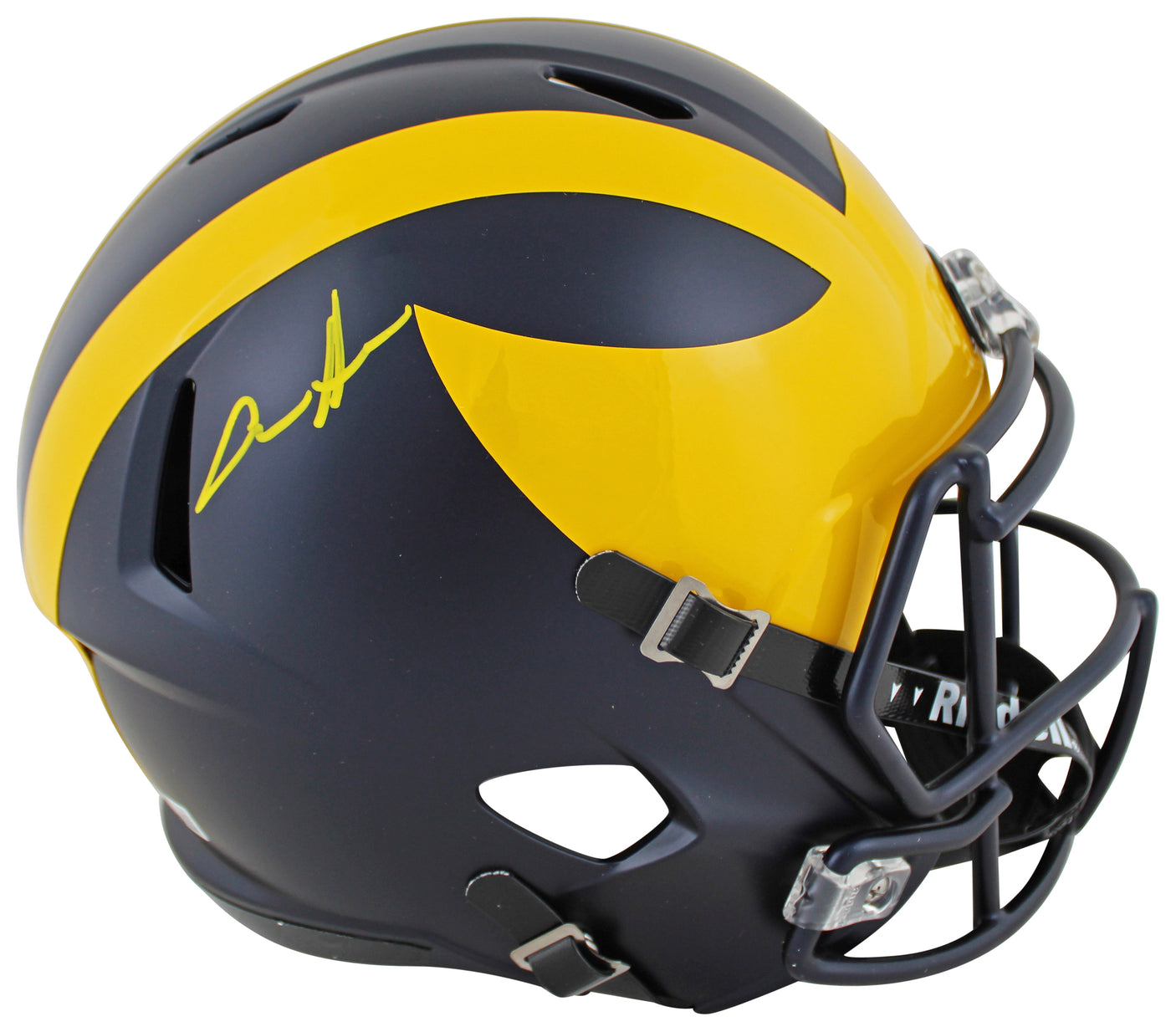Michigan Aidan Hutchinson Signed Full Size Speed Rep Helmet W/ Case BAS Witness