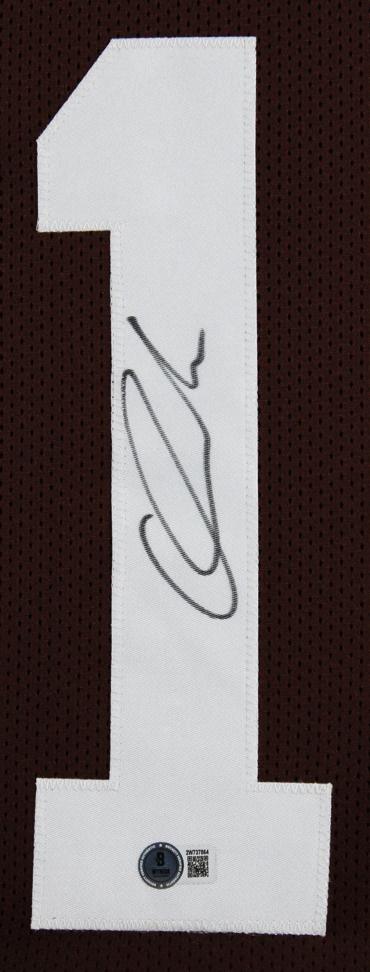Quinshon Judkins Authentic Signed Brown Pro Style Framed Jersey BAS Witnessed