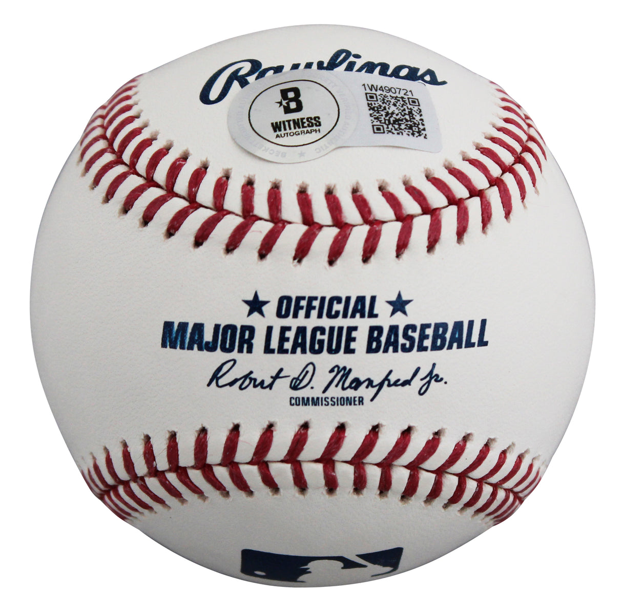 Rangers Sebastian Walcott Signed Robert Manfred OML Baseball BAS Wit #1W490721