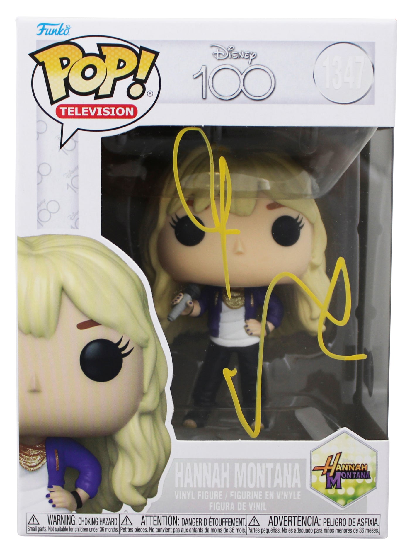 Miley Cyrus Signed Hannah Montana #1347 Funko Pop Vinyl Figure BAS #BR42617