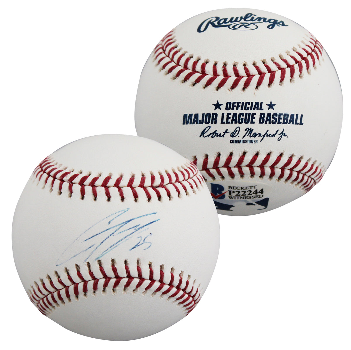 Tigers Gleyber Torres Authentic Signed Robert Manfred OML Baseball BAS #P22244