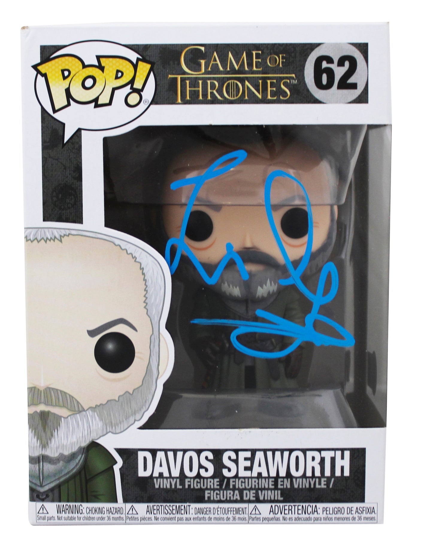 Liam Cunningham GOT Signed Davos Seaworth #62 Funko Pop Vinyl Figure BAS