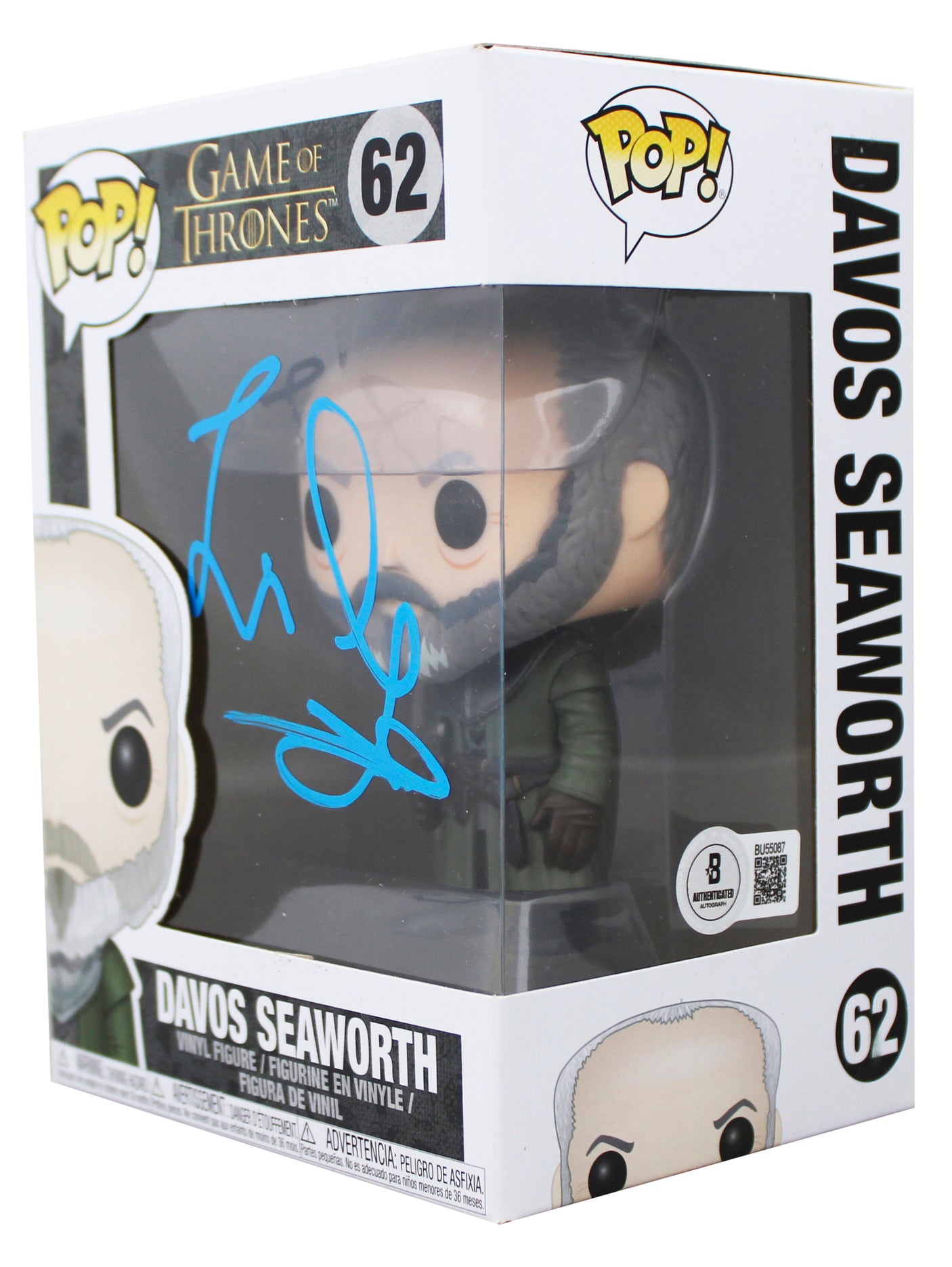 Liam Cunningham GOT Signed Davos Seaworth #62 Funko Pop Vinyl Figure BAS