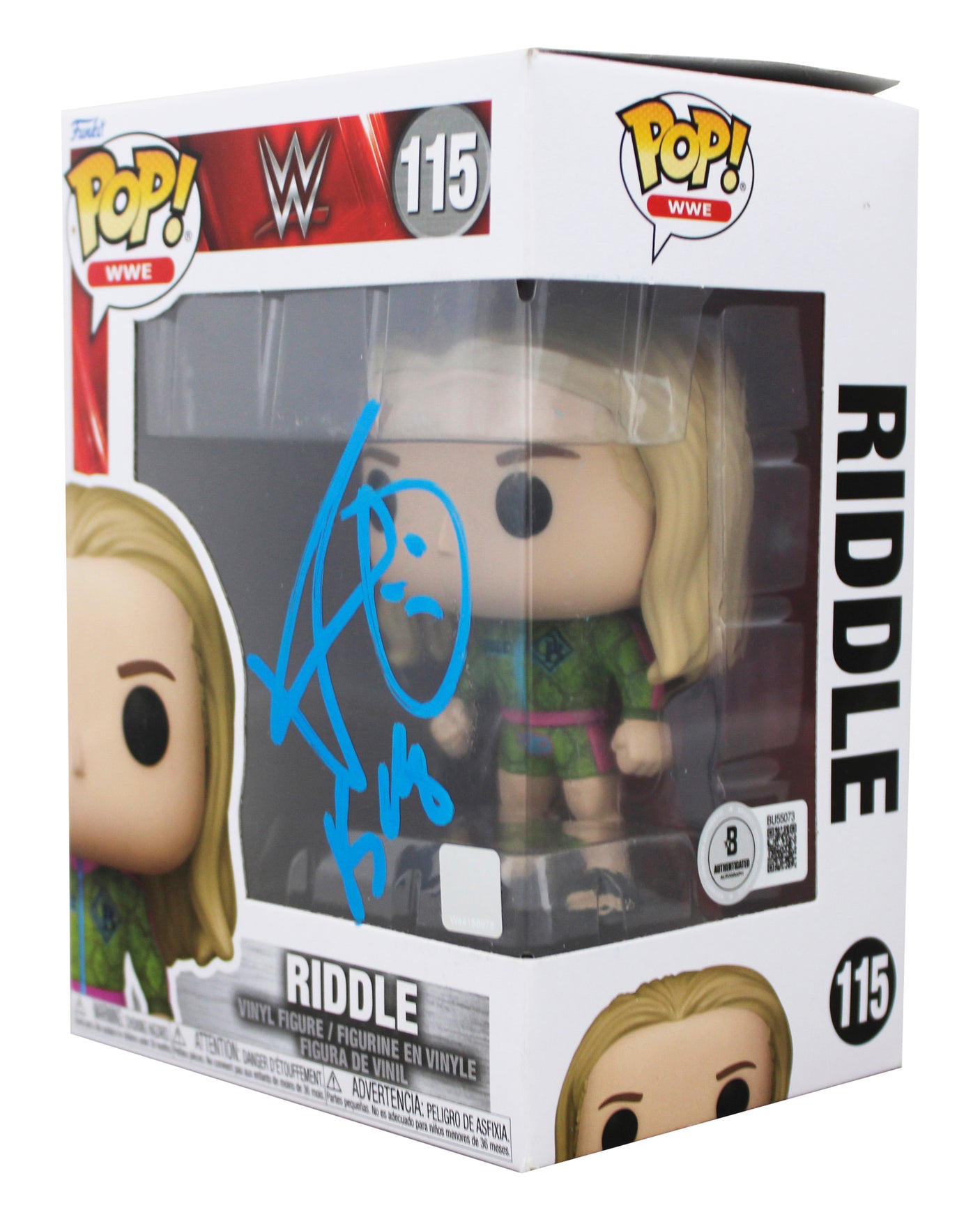Matt Riddle "Bro" Authentic Signed WWE #115 Funko Pop Vinyl Figure BAS #BU55073