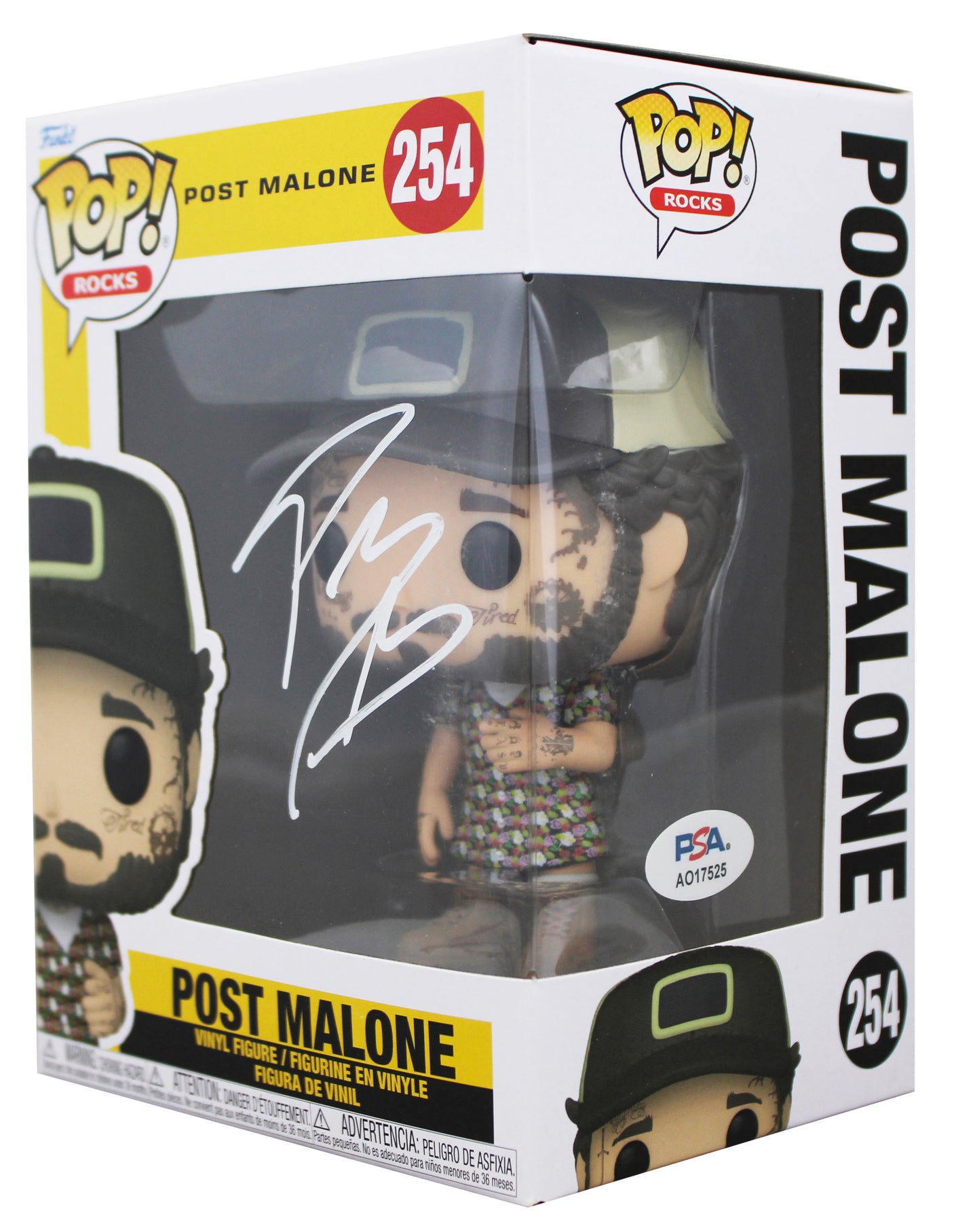 Post Malone Authentic Signed #254 Funko Pop Vinyl Figure PSA/DNA #AO17525