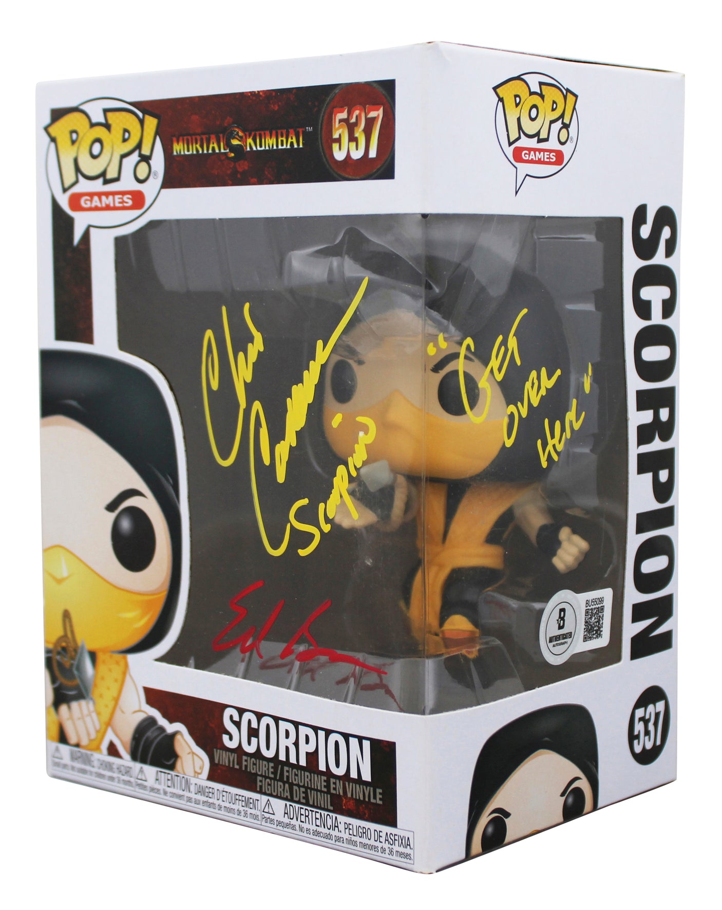 Chris Casamassa & Ed Boon "2x Insc" Signed Scorpion Funko Pop Vinyl Figure BAS