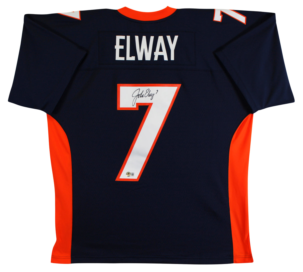 Broncos John Elway Authentic Signed Navy M&N Throwback Jersey BAS Witnessed